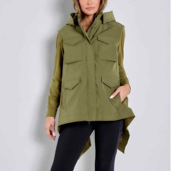 Anatomie Nariah Hybrid Utility Cargo Jacket Size Large Moss Green Belted Travel - Picture 9 of 13